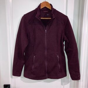 Burgundy Fleece Zip Up Jacket Stormpack Sunice - size L